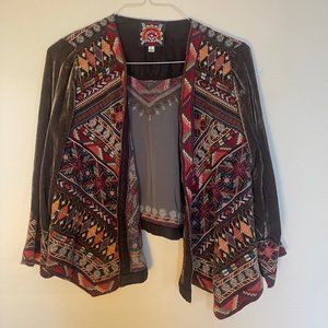 Johnny Was Boho Chic Cropped Jacket